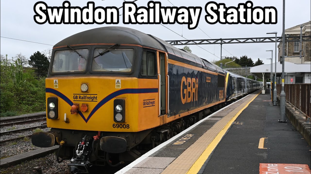 Swindon Stopover: GBRF 69008 Pauses En Route to Long Marston – Class 69 Power!