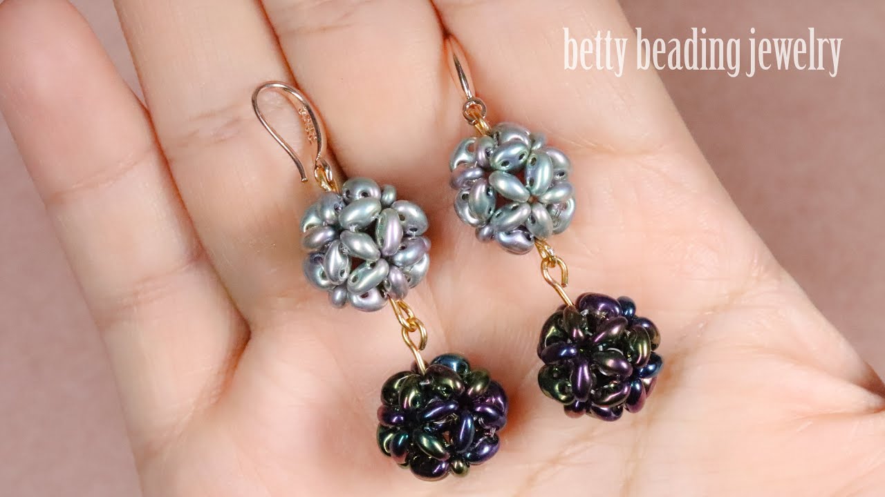 How to make earring with super duo beads?Quik and easy beaded tutorial