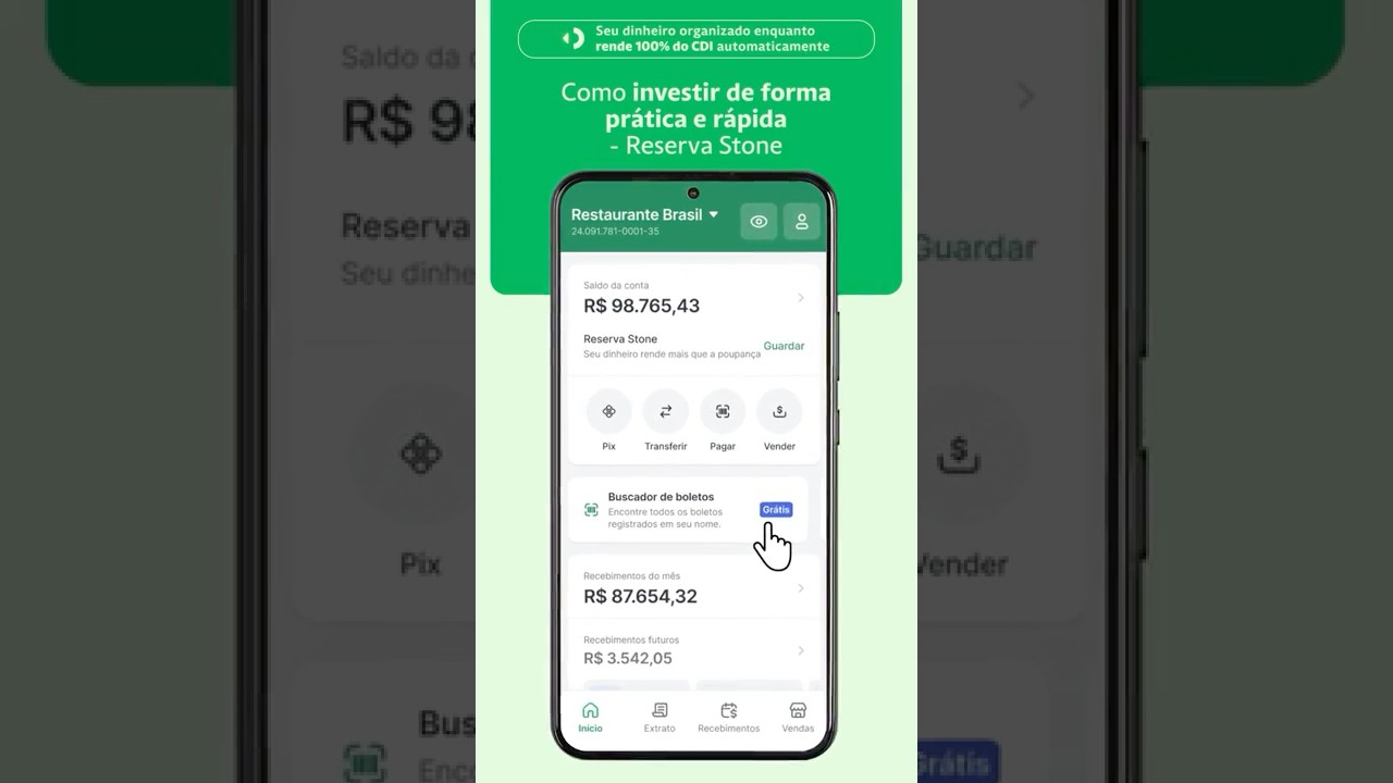Como guardar por recebimento na Reserva Stone | Passo a passo completo