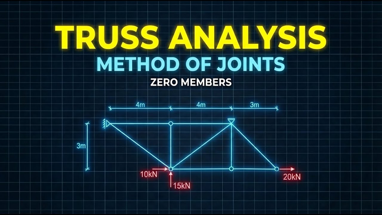 How to Solve Trusses? Method of Joints & Identifying Zero-Force Members.