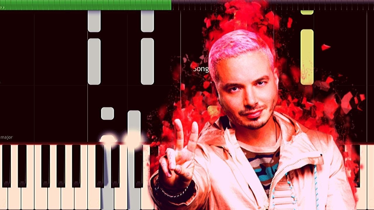 J Balvin Rojo Piano Cover Midi tutorial Sheet app Karaoke