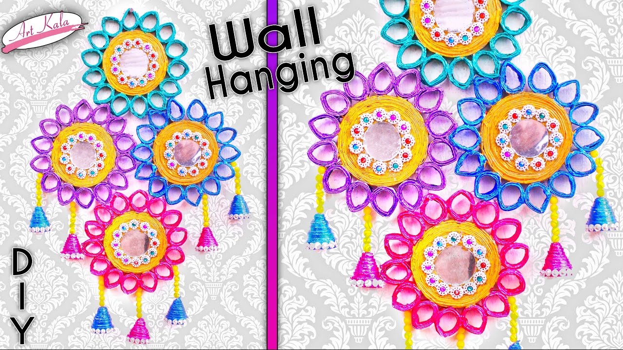 Newspaper wall hanging | Newspaper crafts | Wall Decor | Best out of waste | Artkala 166