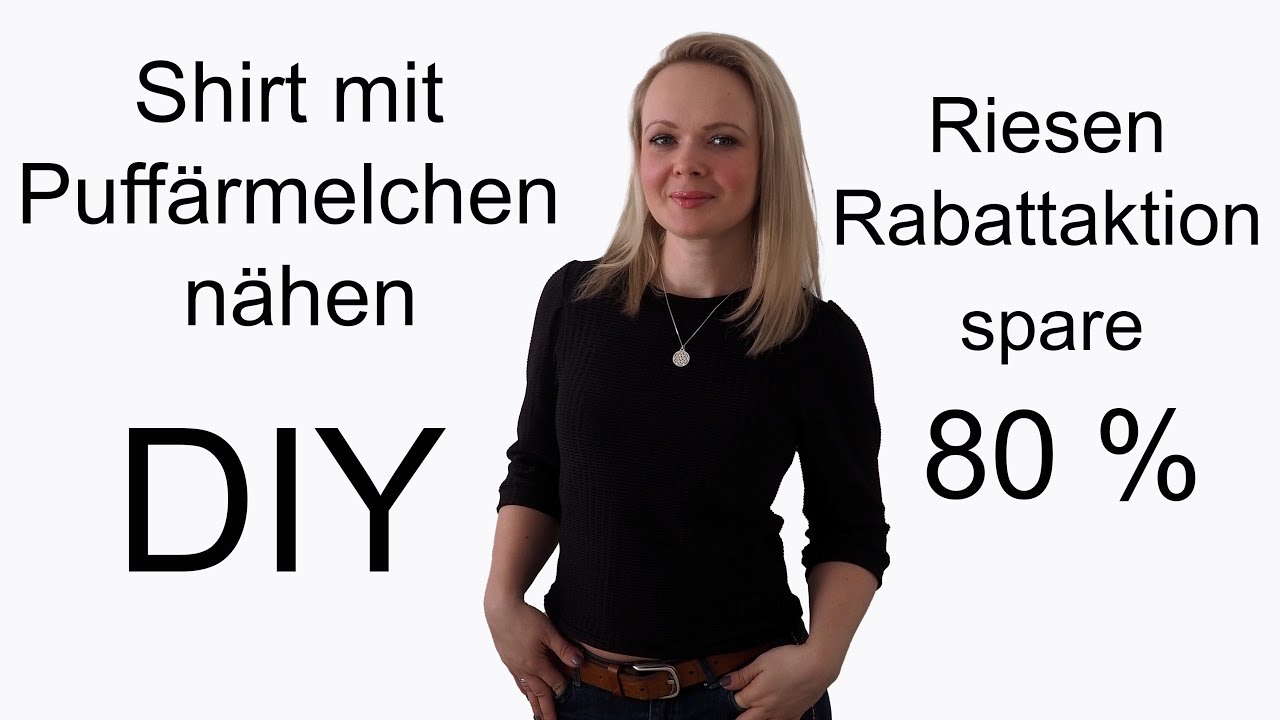 Shirt mit Puffärmeln nähen lernen DIY mit Annas Nähschule - RABATTAKTION
