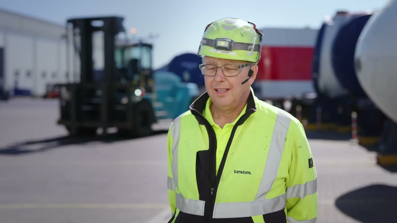 Electric forklift in wind industry operations