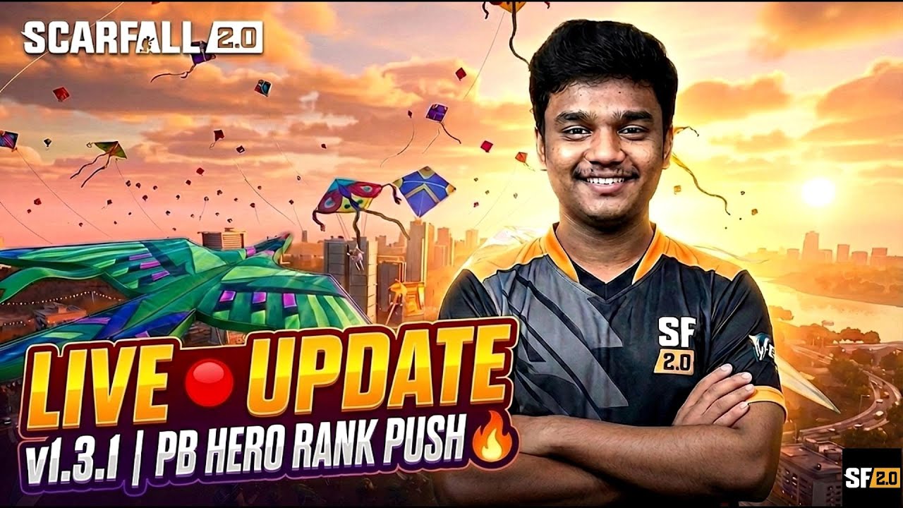 ScarFall 2.0 LIVE 🔴 Update v1.3.1 | AI Chat 🤖 | PB HERO Rank Push 🔥