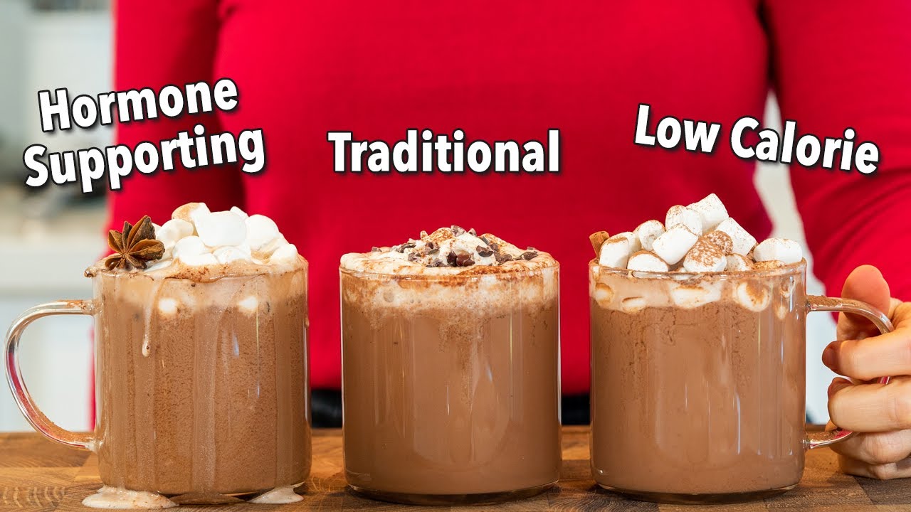 THE BEST HEALTHY HOT CHOCOLATE (3 ways!) | dairy free & low carb option