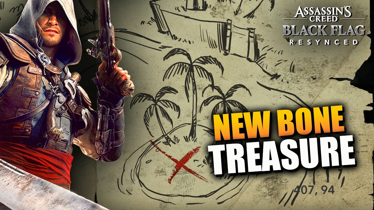 Assassin's Creed Black Flag: Местоположение сокровища в Нью-Боун (407, 94)