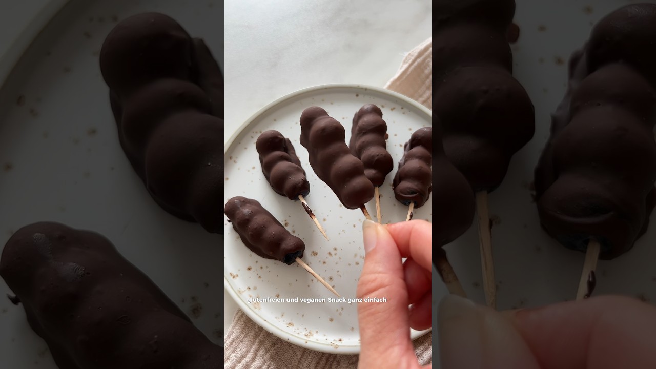 Heidelbeerspiesse #glutenfrei #vegan #sommer #rezepte #snacks #schokolade