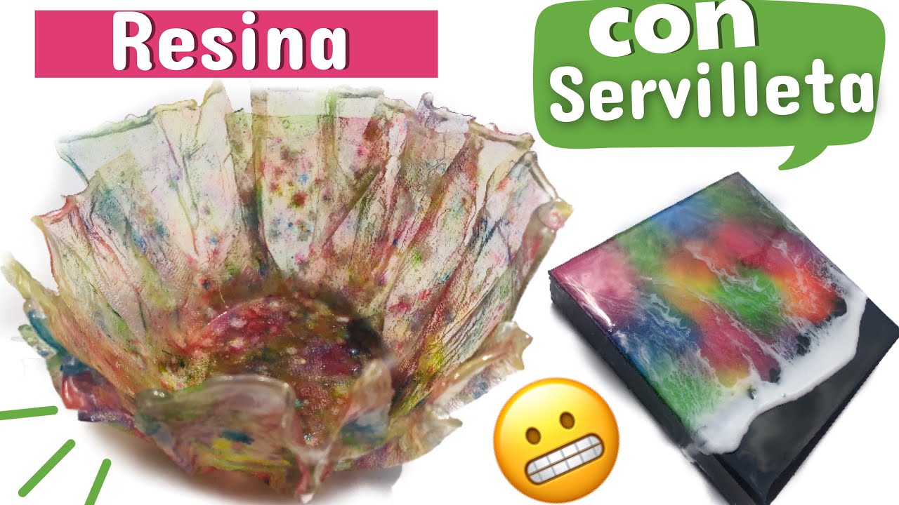 Resina con servilleta, servitoalla, bowl y cuadro, principiante.