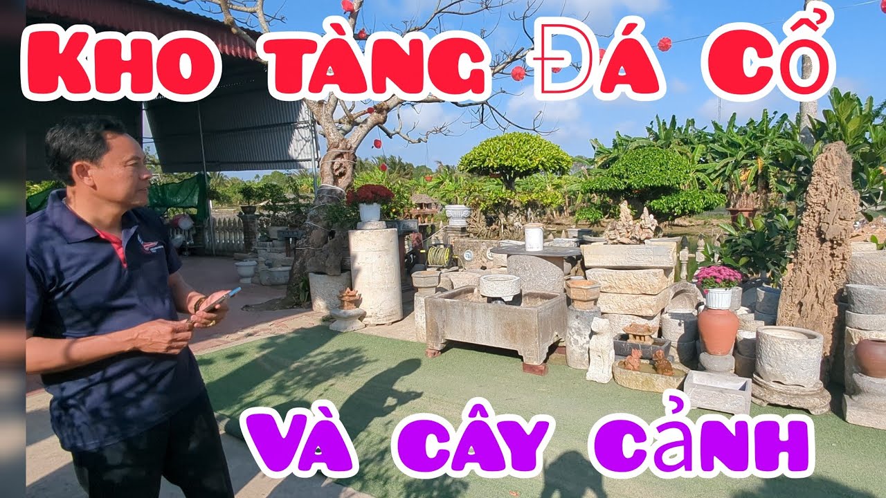 Hàng nghìn món đồ đá và cây cảnh nhìn như một kho tàng tại từ già nhà thầy giáo Đệ. Chào xuân BN.