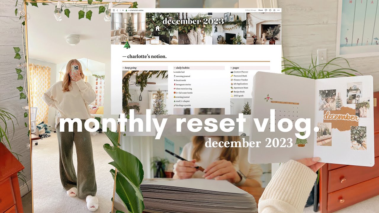 MONTHLY RESET VLOG 🎄 prepping for december, goal setting, notion, books, & bullet journaling!