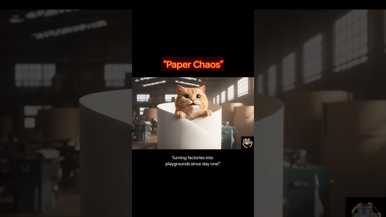 Paper Chaos! #cat #shortvideo #shorts #funny #paper #entertainment