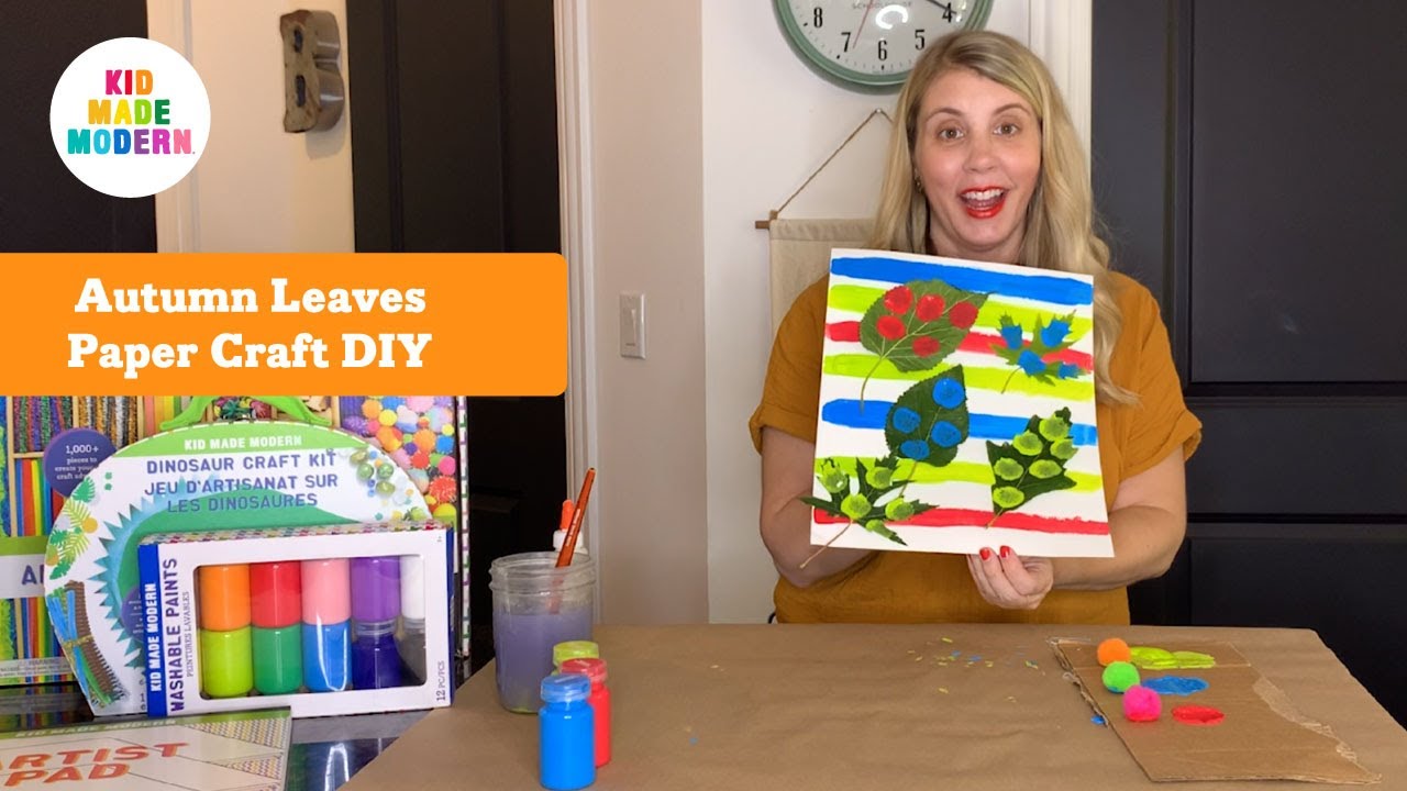 DIY Autumn Leaf Wall Art Paper Craft for Kids 🍂  - Kid Made Modern