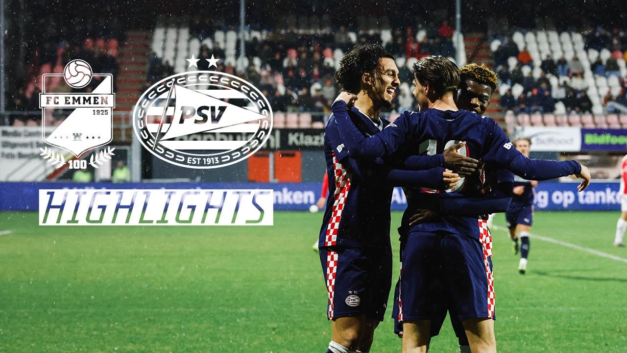 Highlights | Jong PSV scoort drie keer in de uitwedstrijd tegen FC Emmen! 👏