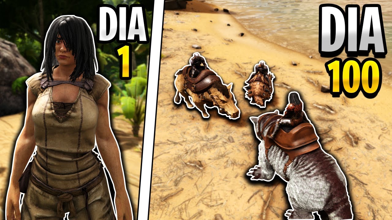 Sobrevivi 100 dias no Ark Survival Evolved em Trio! @ExploradorPreguicoso @Skyvitor