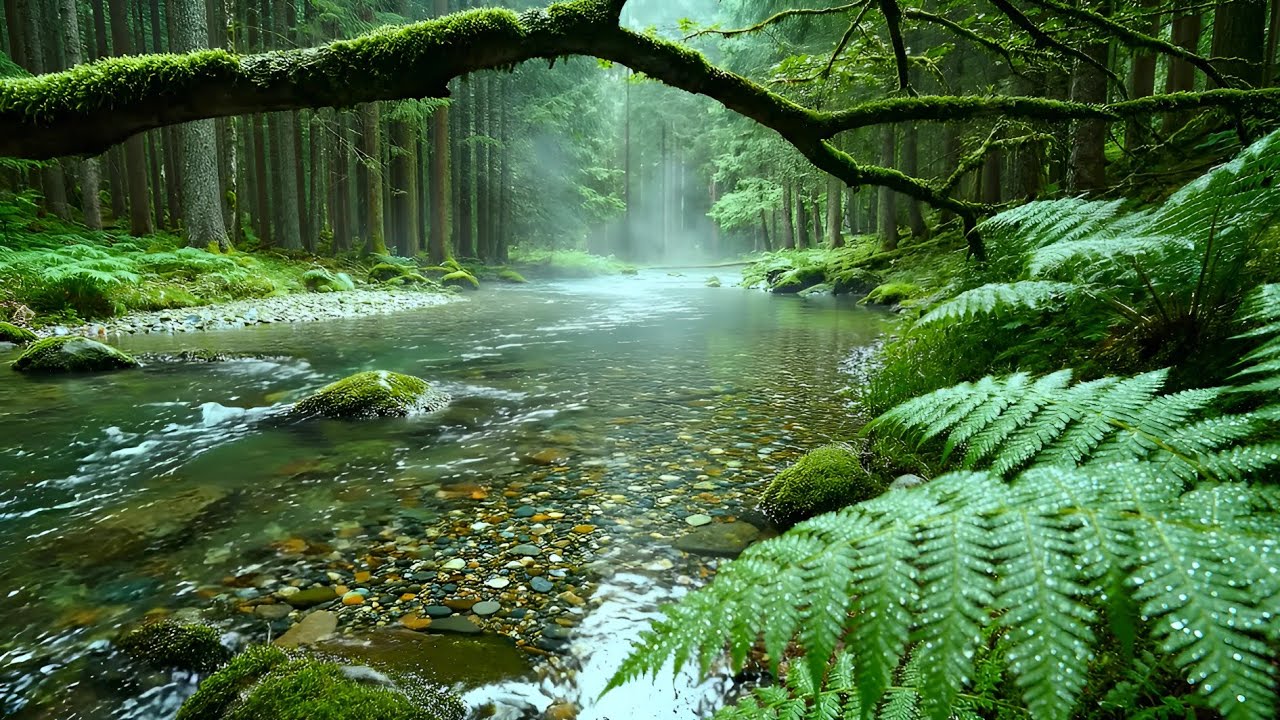 Forest Ambience Birds Singing Beautiful Stream Sounds for Deep Sleep,Rest, Focus Study,Medicine ASMR