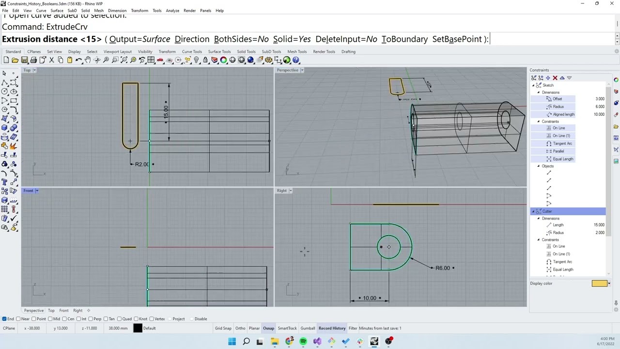 Rhino WIP Constraints History Booleans