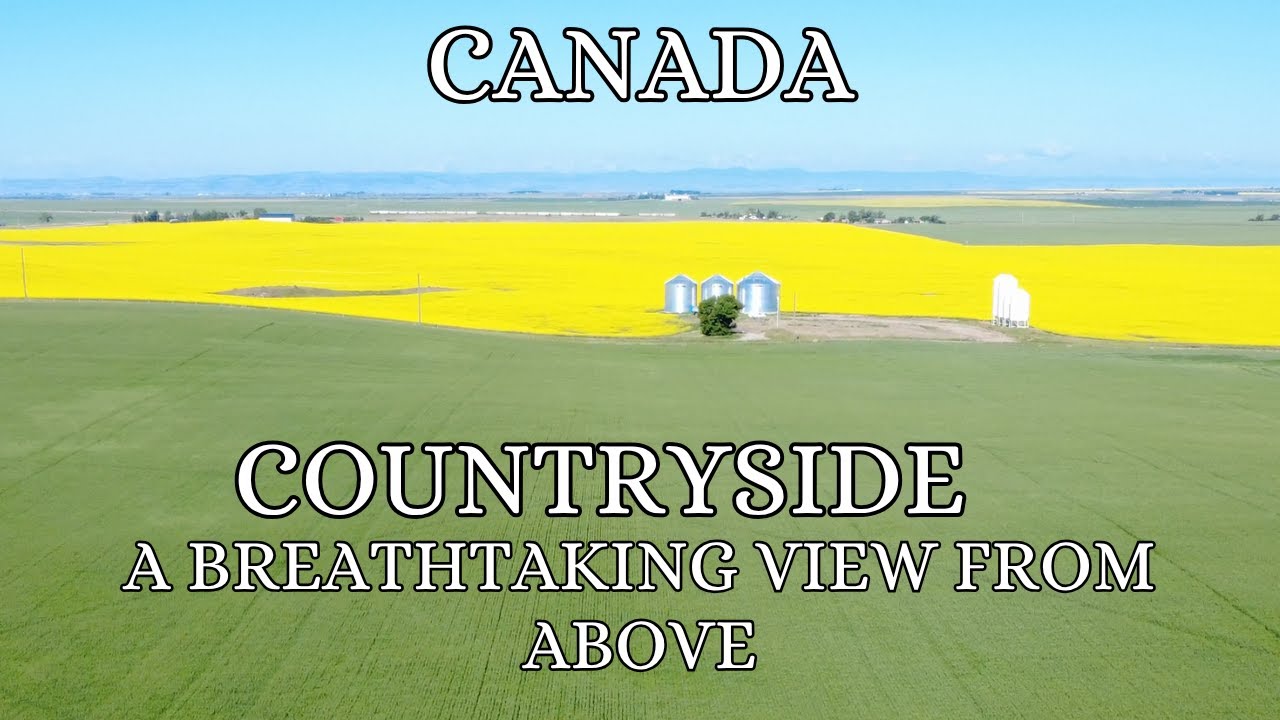 Canada in Drone Sky Countryside: Fort Macleod Alberta in 4k Relaxing Calming Music