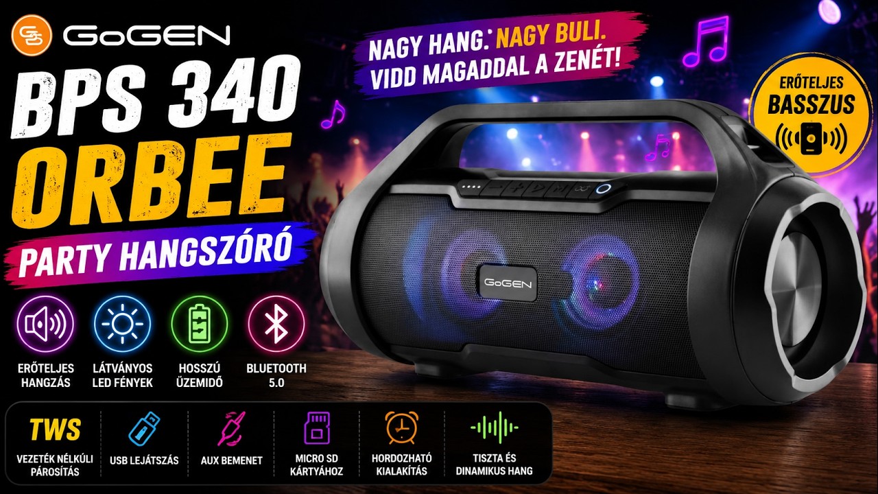 🔈👉 GoGEN BPS 340 Orbee party hangszóró
