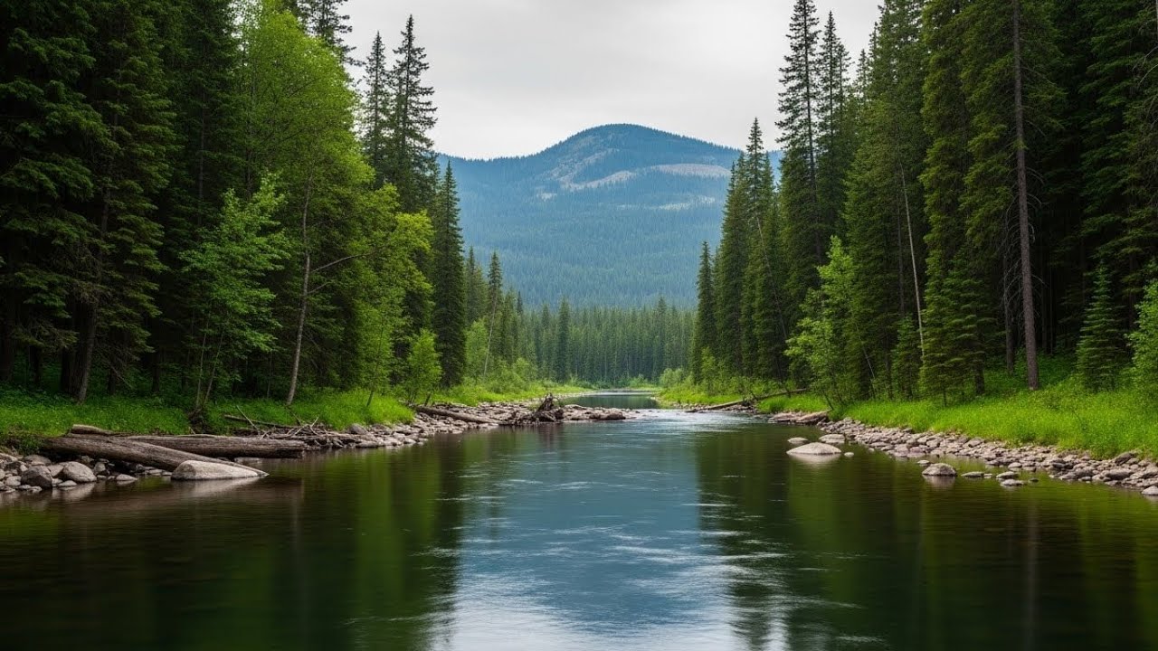 Gentle River in Forest 🌿🌊 Calm Nature Ambience for Meditation and Relaxation #2301