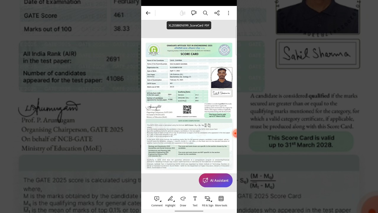 Результаты экзамена GATE 2025 #gate #gateexam #motivation #csirnet @sahilsharmajobsnotifications ...