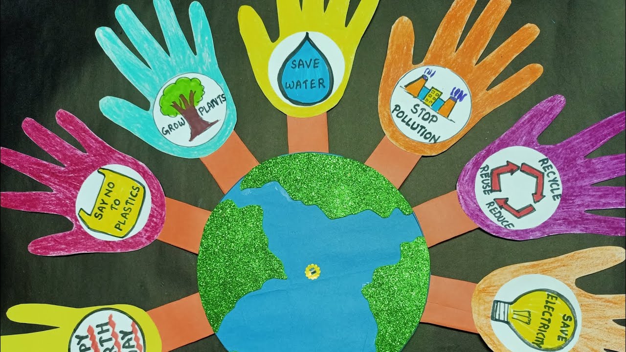 Earth day project, earth day activity ideas, Earth day activity project, Earth day drawing, EVS tlm