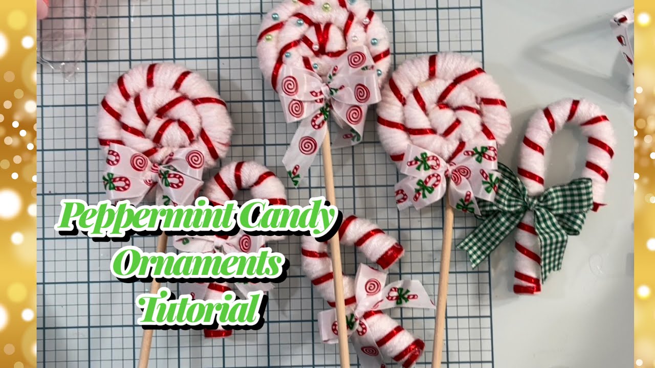 Peppermint Candy Ornaments Tutorial using hair rollers from Dollar Tree
