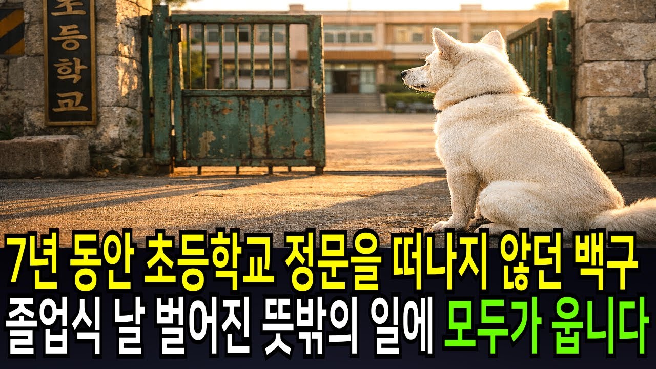 7년 동안 초등학교 정문을 떠나지 않던 백구… 졸업식 날 벌어진 뜻밖의 일에 모두가 웁니다