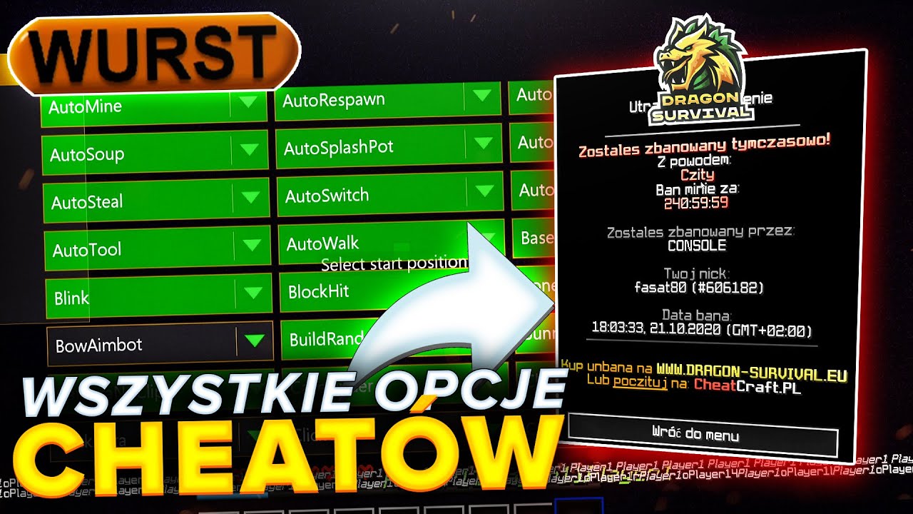 WURST HACK VS DRAGON-SURVIVAL.EU - 66 opcji czita