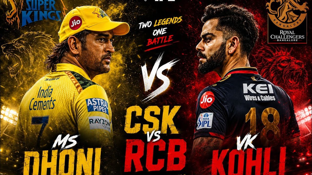 CSK vs RCB | MS Dhoni vs Virat Kohli | The Ultimate IPL Rivalry 🔥 #cskvsrcb #rivalry #rcbvscsk #ipl