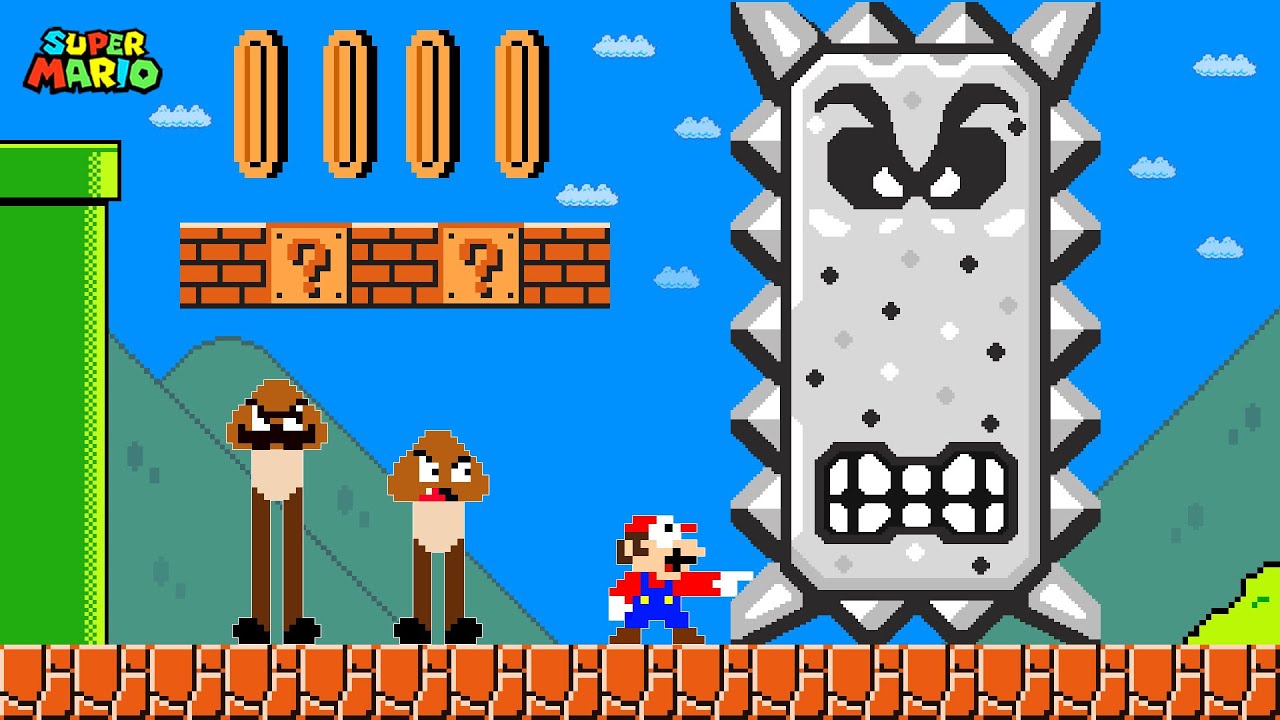 Super Mario Bros. But When Everything Mario Touches Turns To TALLER