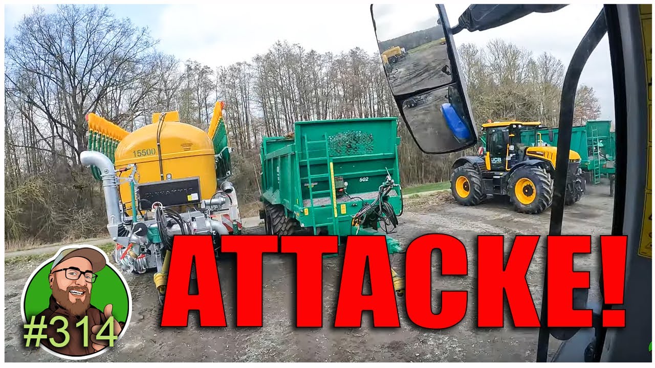 FarmVlog 314: Mist fahren mit dem TEBBE und Wiesen striegeln mit dem JOSKIN