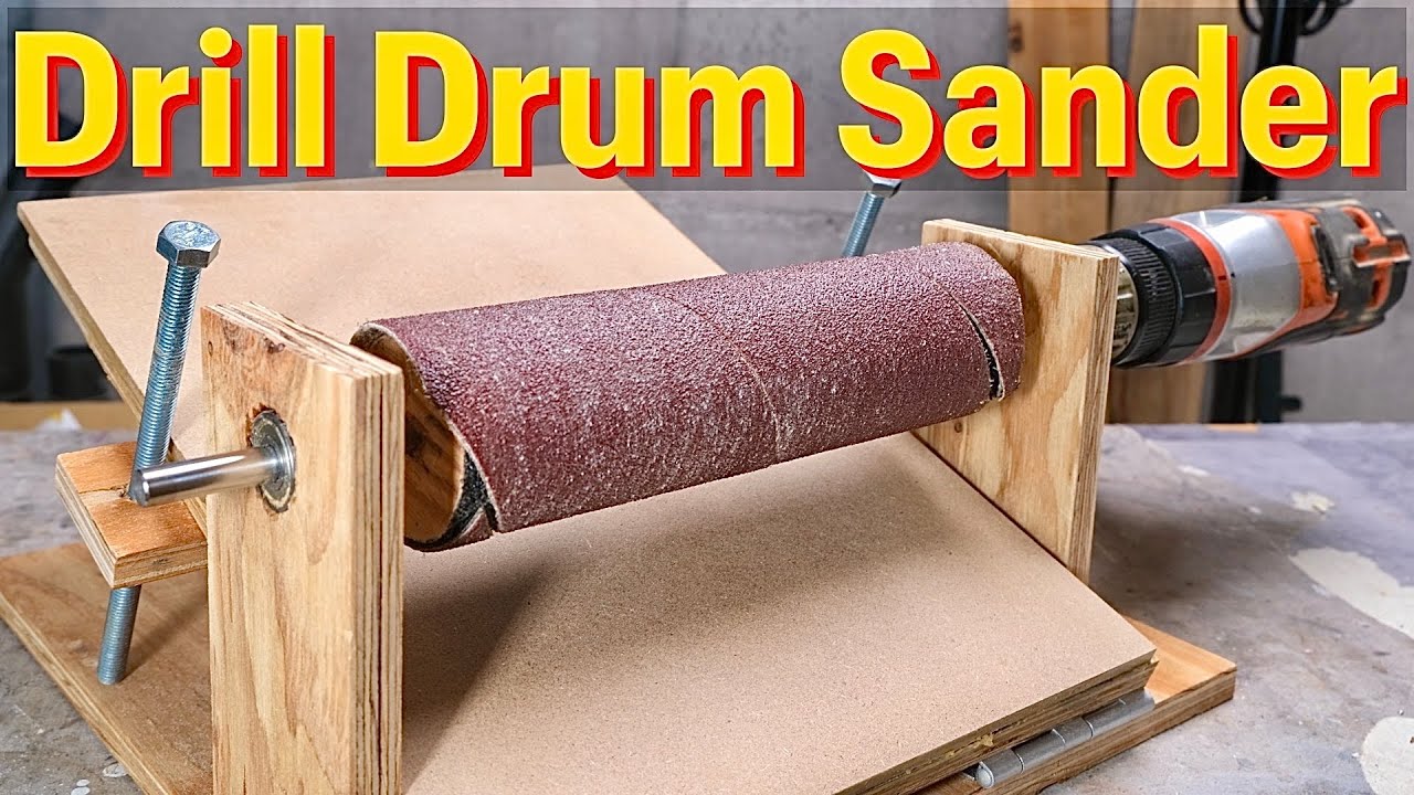 DIY Drill powered drum sander. ドリルドラムサンダー