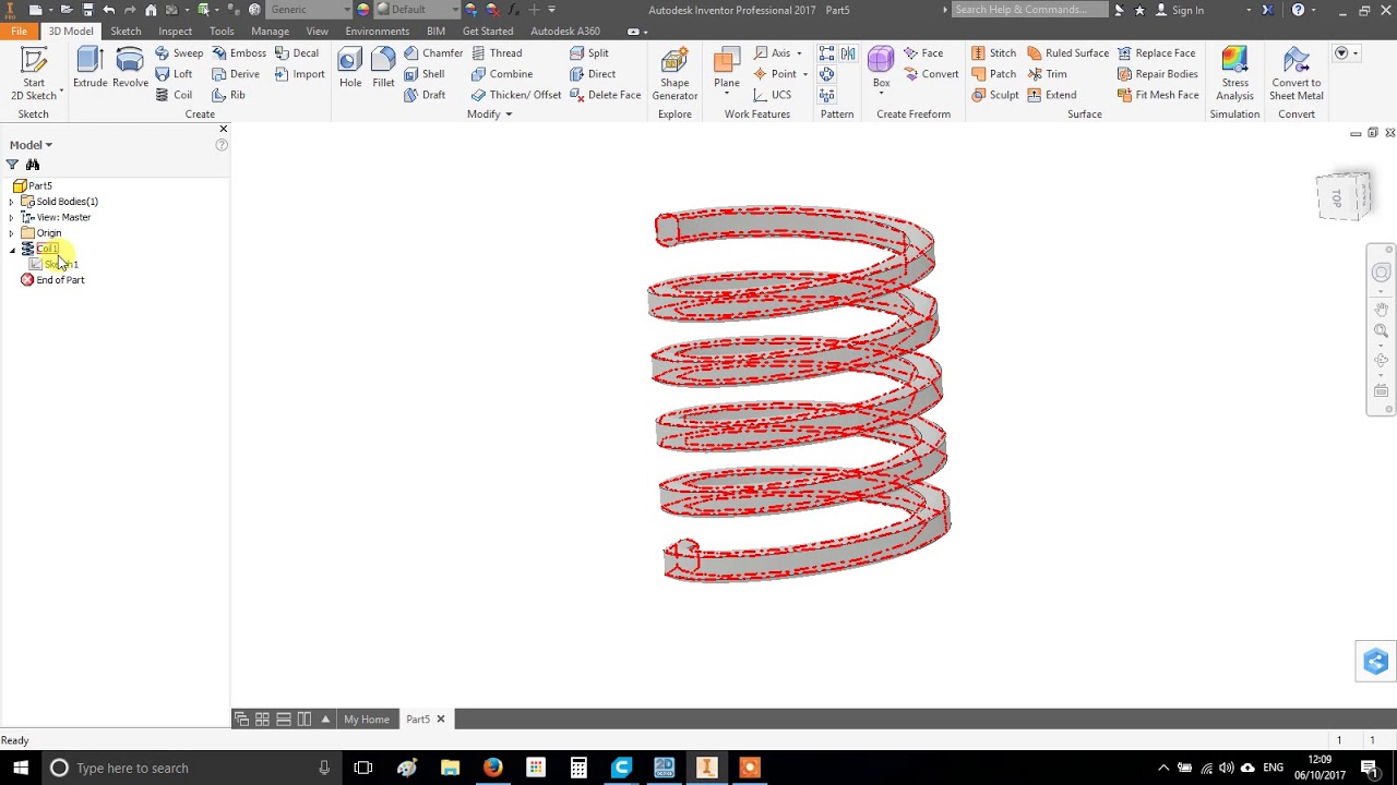 Inventor  Making Springs and the Sweep Tool