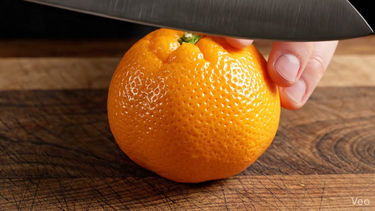 Smooth Slicing of a Wax Orange 🔪 Satisfying ASMR | #asmr #satisfying #visualtingle #asmrtriggers