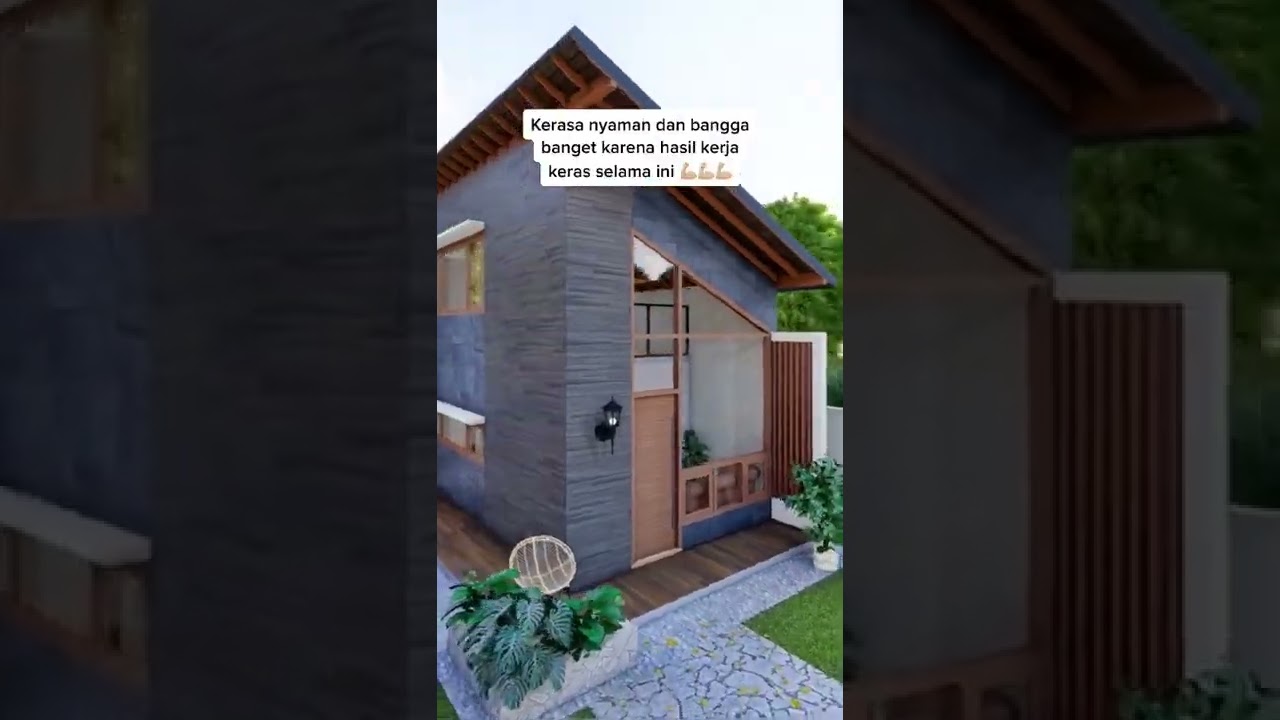 Desain Rumah Kecil Taman Luas