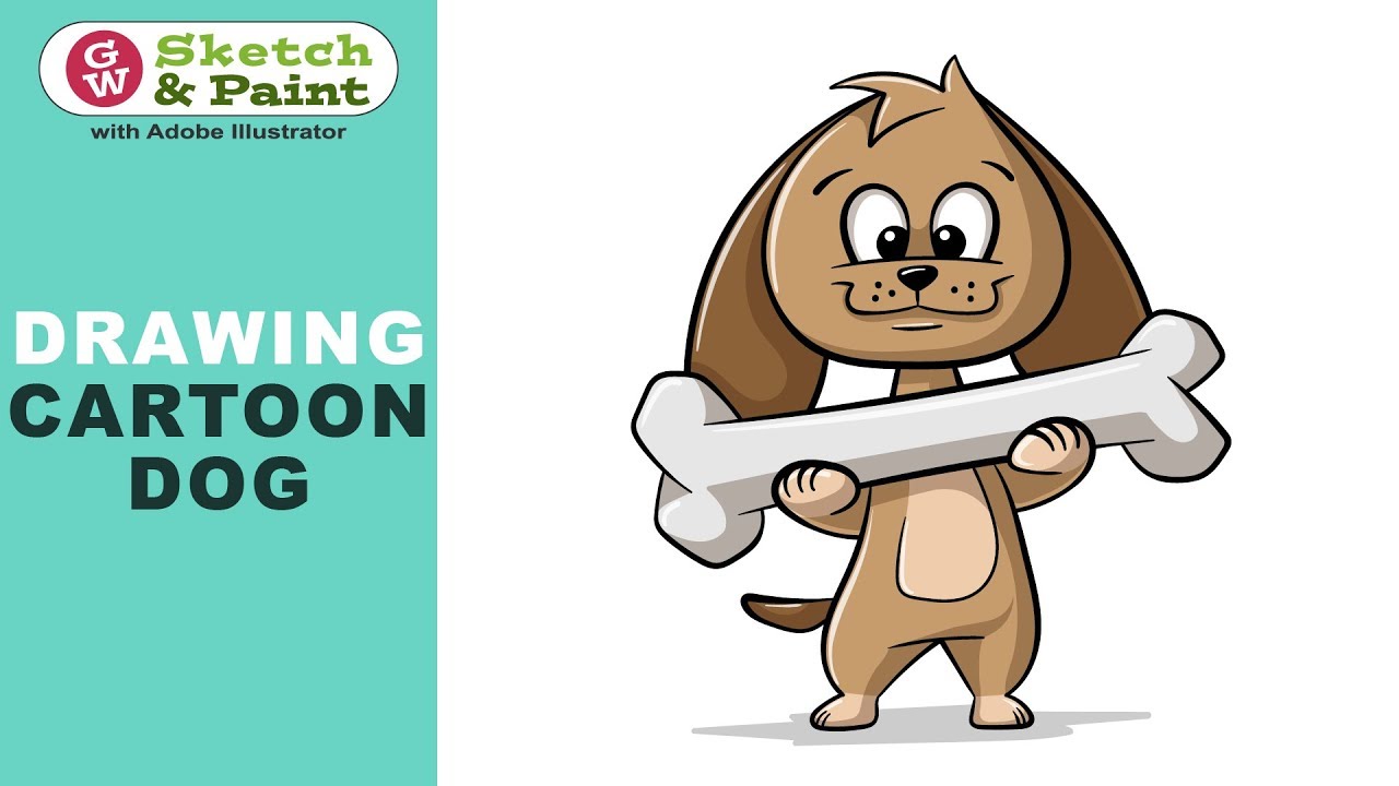 Drawing a little cartoon dog with Adobe Illustrator