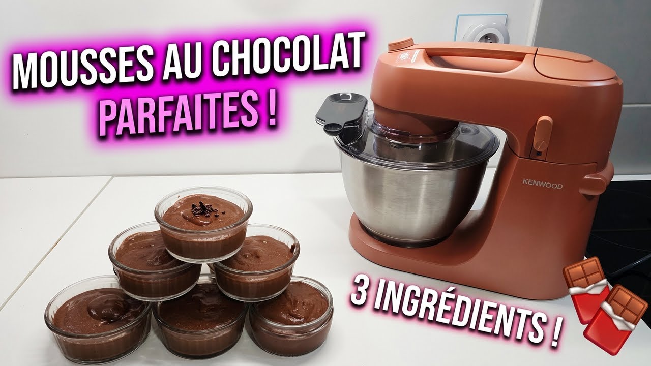 Mousses au chocolat (3 ingrédients) Au robot pâtissier 🍫