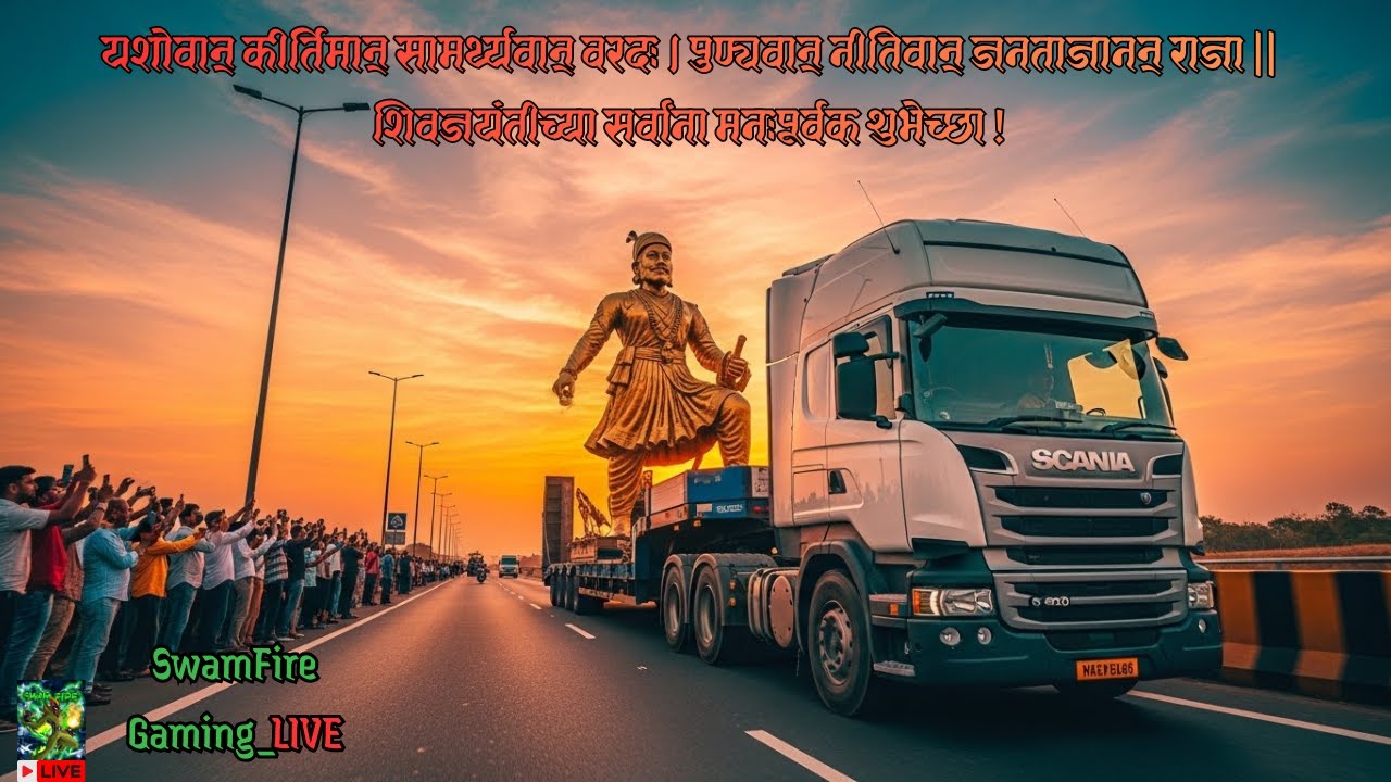VERTICAL 🚩 शिवजयंतीच्या सर्वांना हार्दिक शुभेच्छा 🚩| ETS 2 TruckersMP #marathistreamer #marathigam