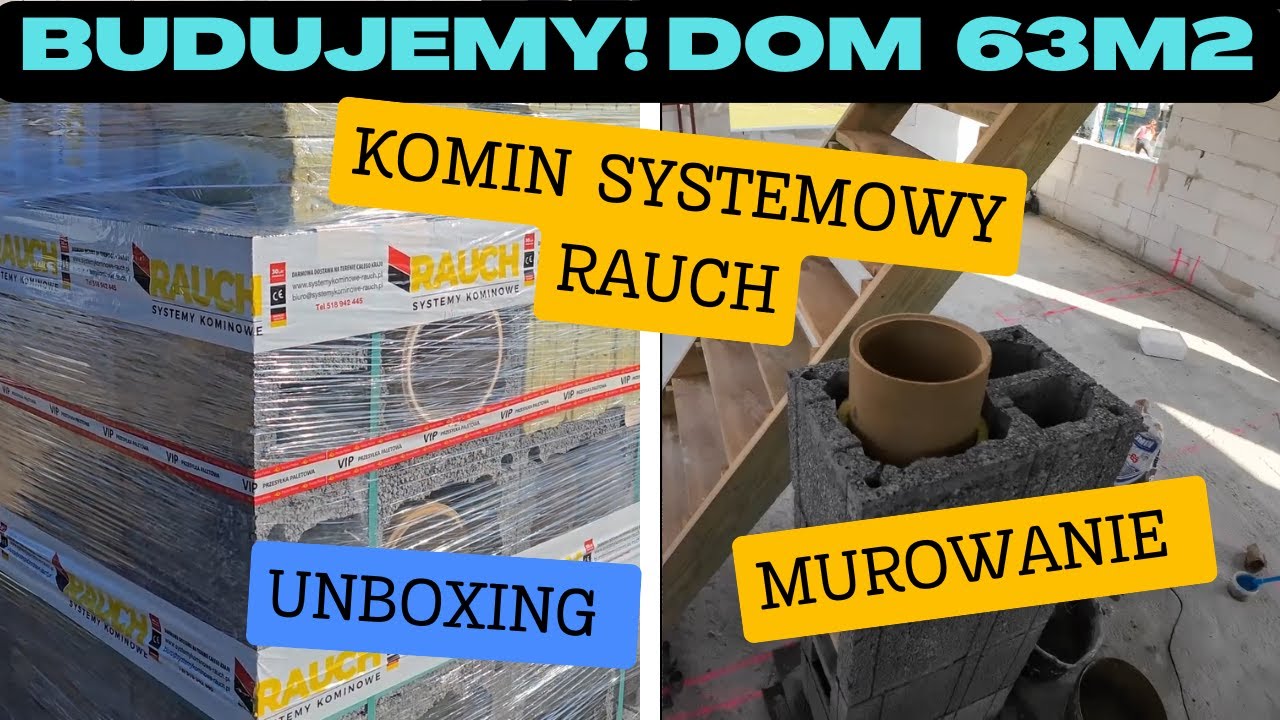 Budujemy! Dom na start 63 m2. Cz.24 Komin Systemowy Rauch - Murowanie i Unboxing :) Na Działce! Vlog