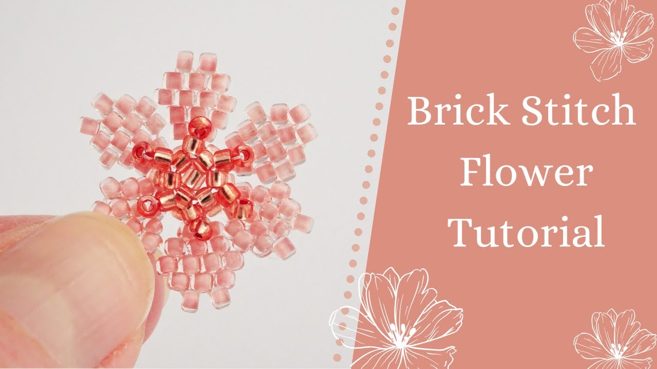 Brick Stitch Flower Beadweaving Tutorial / How To Make A Flower Beaded Necklace/  Seed Bead Tutorial