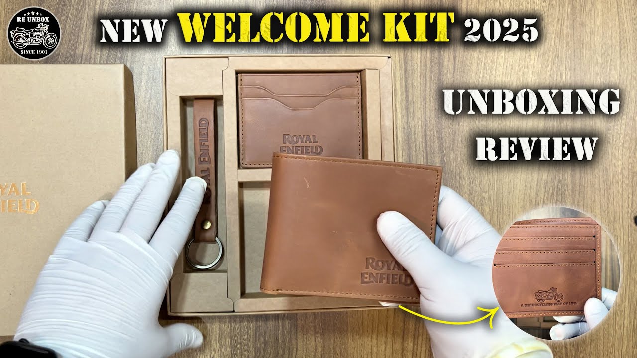 Royal Enfield Leather Wallet, Card holder, leather key chain  Welcome KIT 2025-Full Unboxing Review