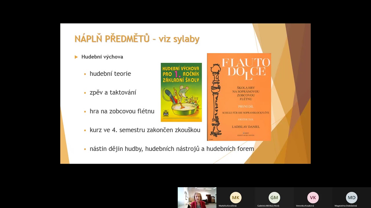 Doplnění k programu Učitelství pro 1. st. ZŠ z Hudební katedry