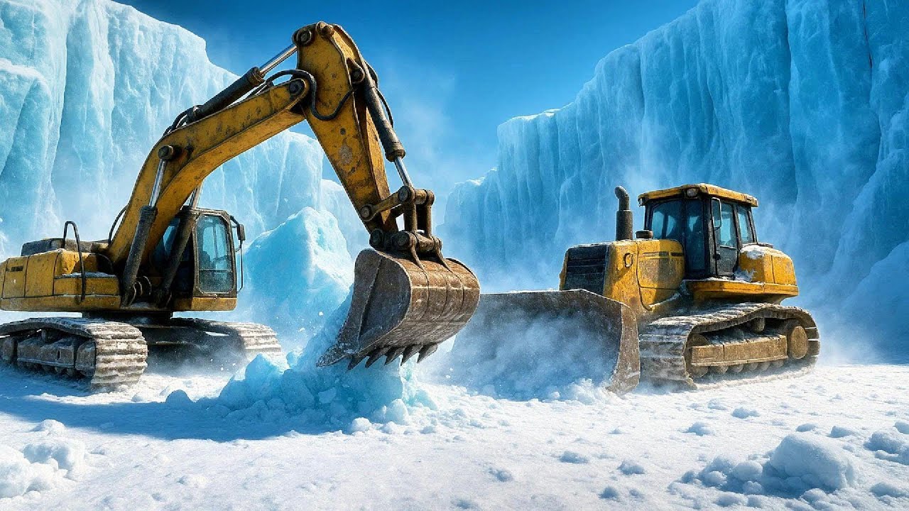 Cleanup After Avalanche! 🚧❄️ Vehicle Team Working Amid Ice Mountains | Construction Story