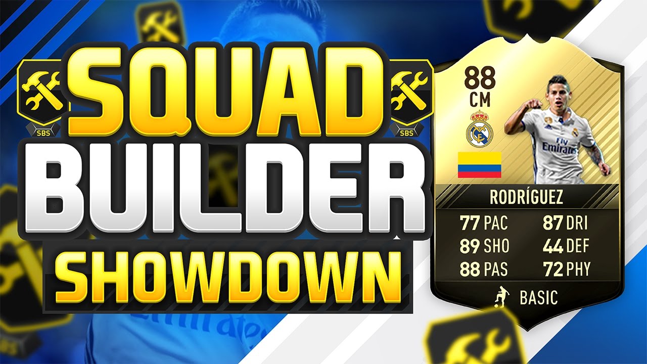 FIFA 17 SQUAD BUILDER SHOWDOWN!!!! NEW INSANE JAMES RODRIGUEZ!!
