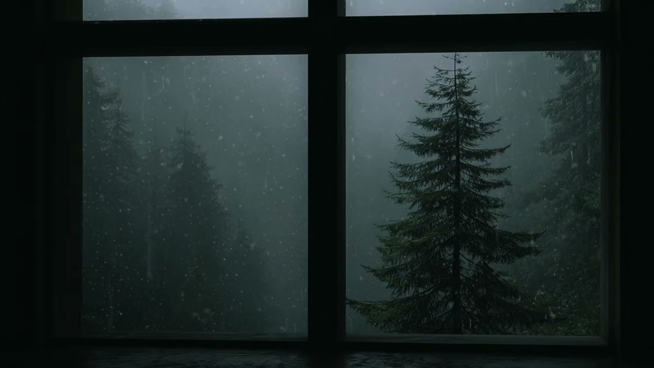 Relaxing Rain & Thunder on WindowㅣDeep Sleep in 5 Minutes No Music