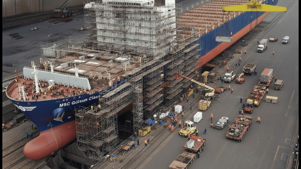 How the World’s Largest Container Ships Are Engineered and Assembled from Scratch