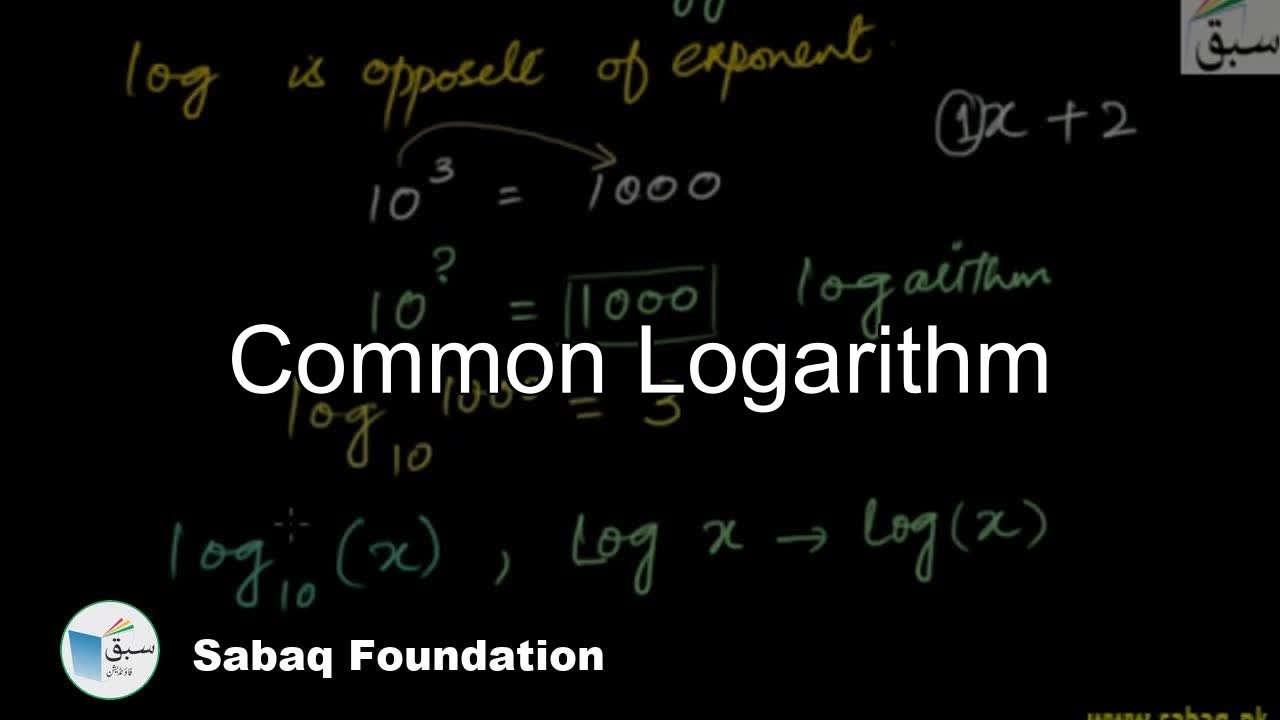 Common Logarithm, Math Lecture | Sabaq.pk