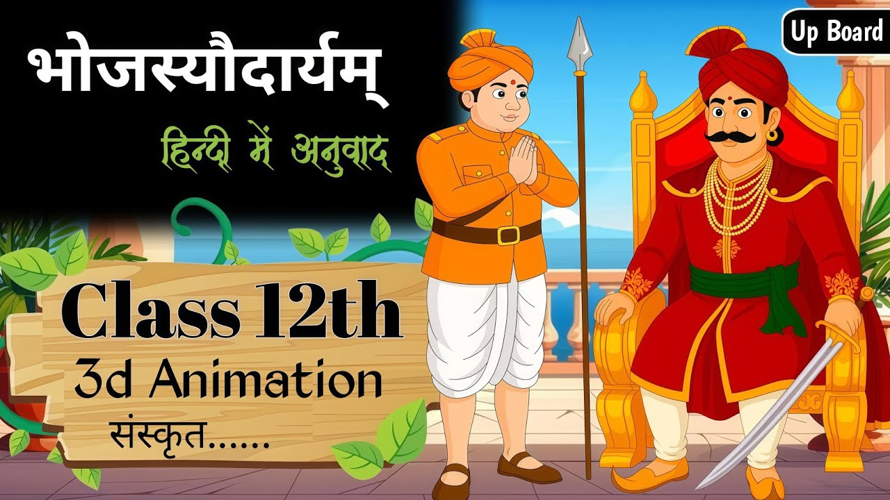 भोजस्यौदार्यम् | Bhojasyodaryam Sanskrit class 12 up Board | Animation | Summary