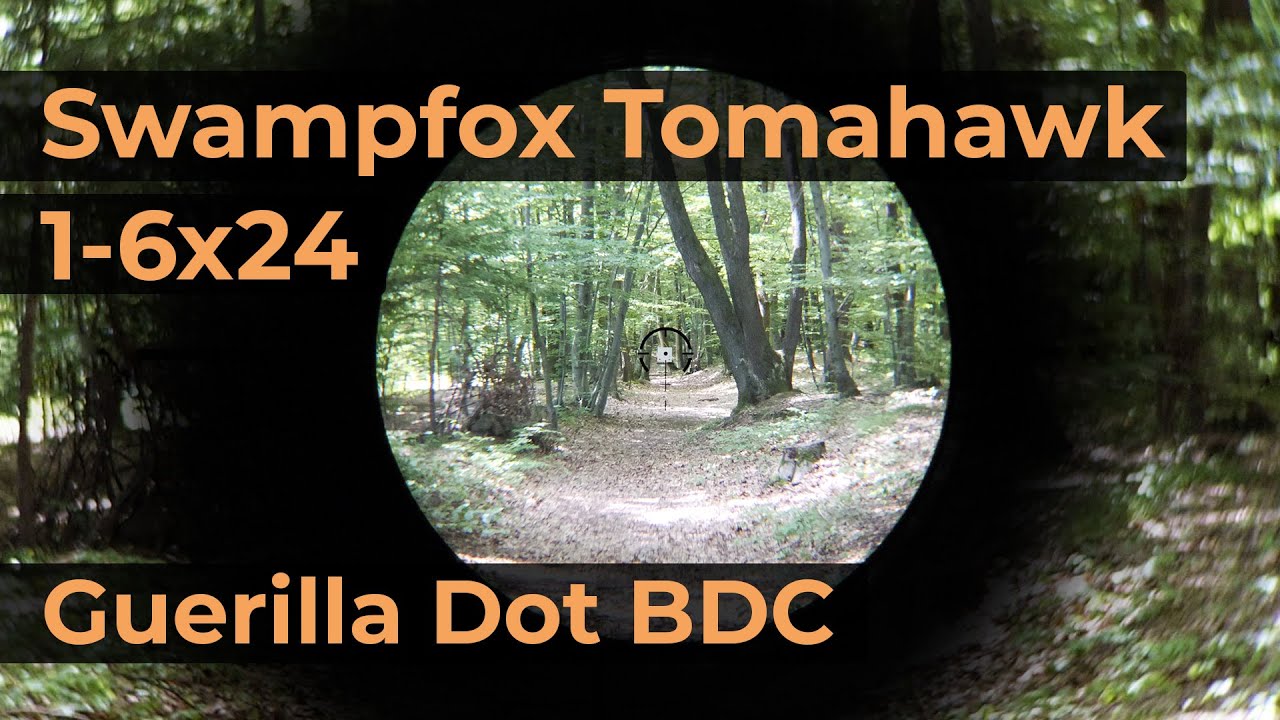 Swampfox Tomahawk 1-6x24 Reticle Guerilla Dot BDC | Optics Trade Reticle Subtensions